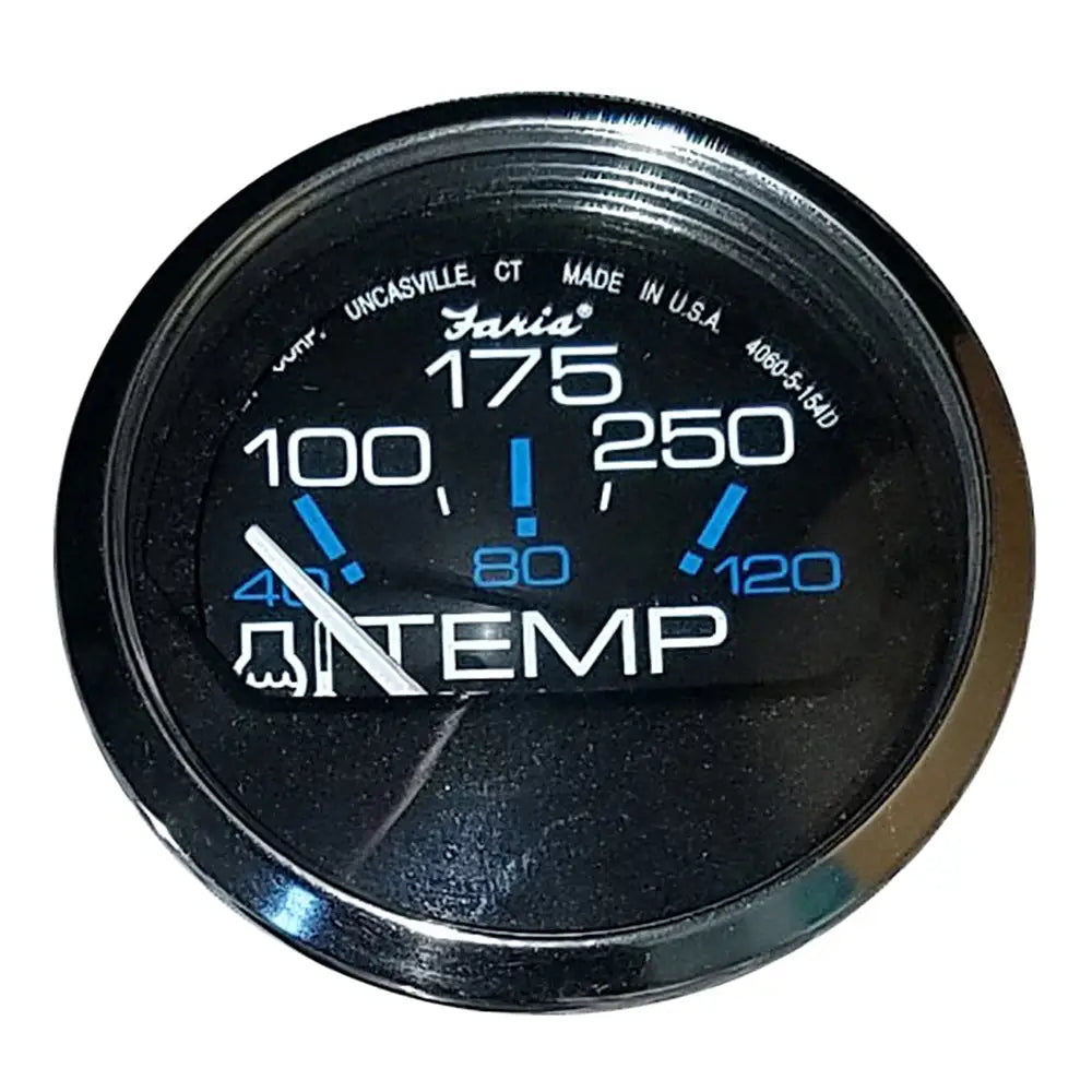 Faria Chesapeake Black 2’’ Water Temperature Gauge (100-250F) [13704] - Gauges