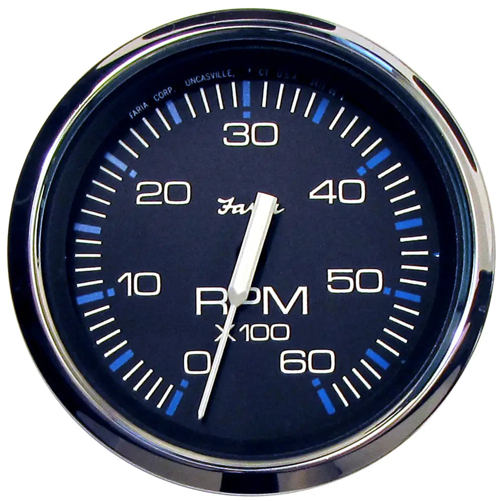 Faria Chesapeake Black 4’’ Tachometer - 6000 RPM (Gas) (Inboard I/O) [33710] - Gauges