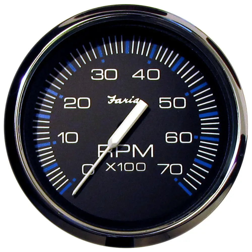 Faria Chesapeake Black 4’’ Tachometer - 7000 RPM (Gas) (All Outboards) [33718] - Gauges