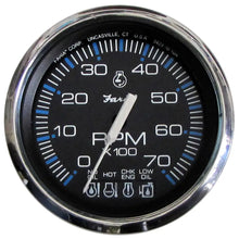 Faria Chesapeake Black SS 4’’ Tachometer w/Systemcheck Indicator - 7000 RPM (Gas) f/ Johnson / Evinrude Outboard)