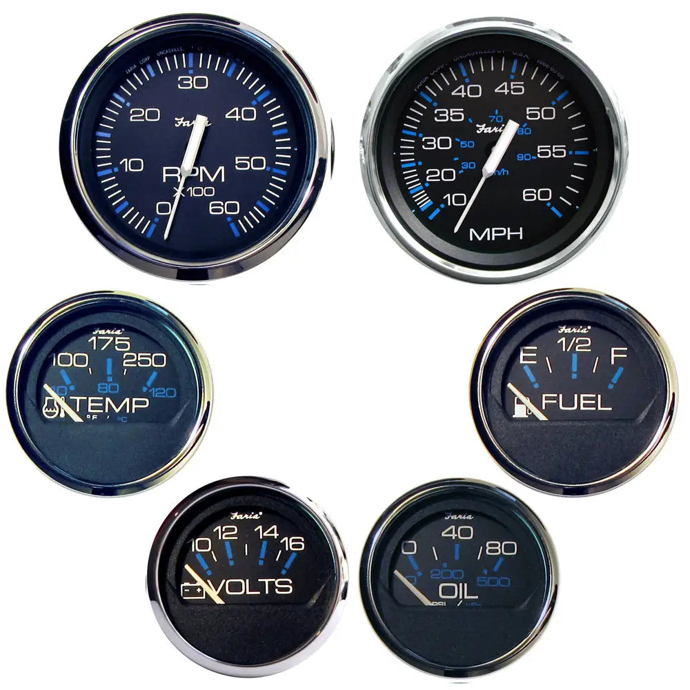 Faria Chesapeake Black SS Boxed Set - Inboard Motors [KTF003] - Gauges