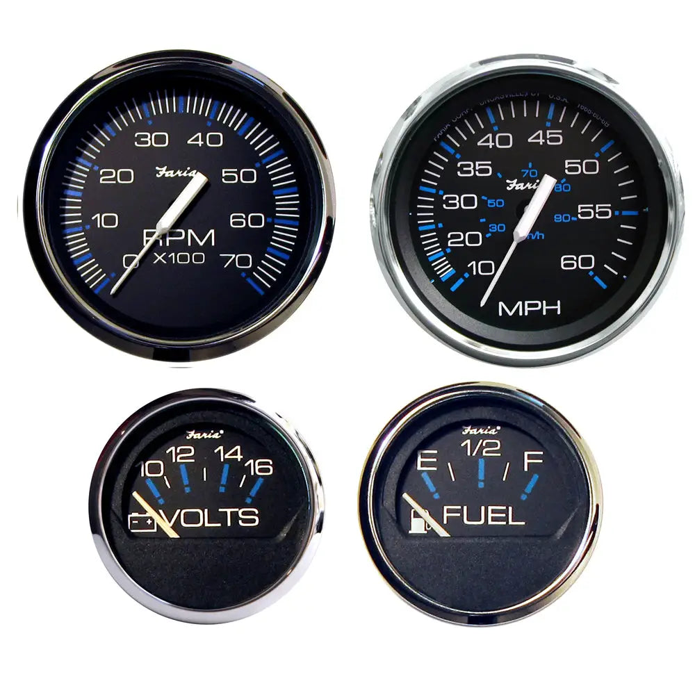 Faria Chesapeake Black SS Boxed Set - Outboard Motors [KTF004] - Gauges