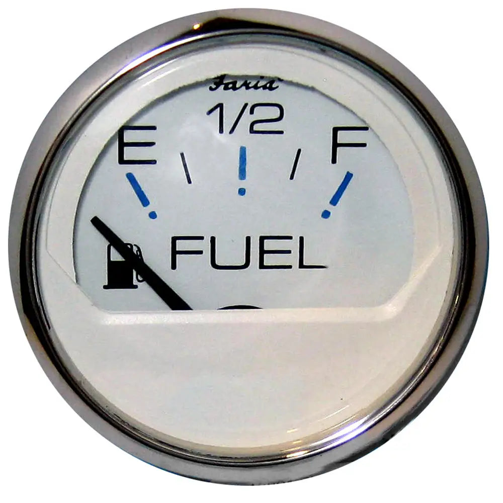 Faria Chesapeake White SS 2’’ Fuel Level Gauge (E-1/2-F) [13801] - Gauges
