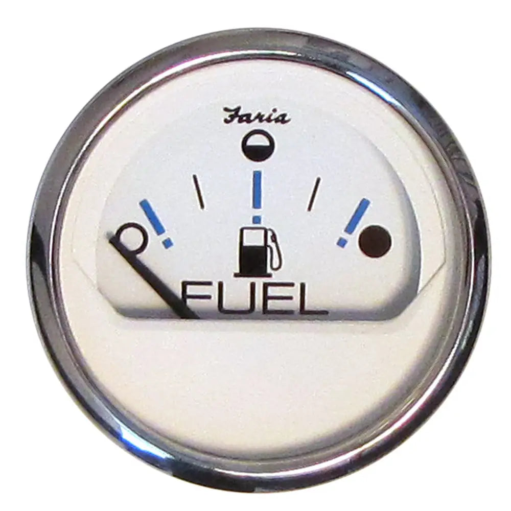 Faria Chesapeake White SS 2’’ Fuel Level Gauge - Metric (E-1/2-F) [13818] - Gauges