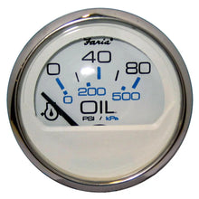 Faria Chesapeake White SS 2’’ Oil Pressure Gauge (80 PSI) [13802] - Gauges