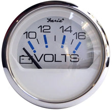 Faria Chesapeake White SS 2’’ Voltmeter (10-16 VDC) [13805] - Gauges