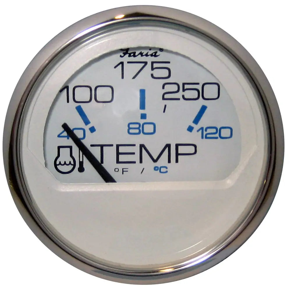 Faria Chesapeake White SS 2’’ Water Temperature Gauge (100-250 DegreeF) [13804] - Gauges