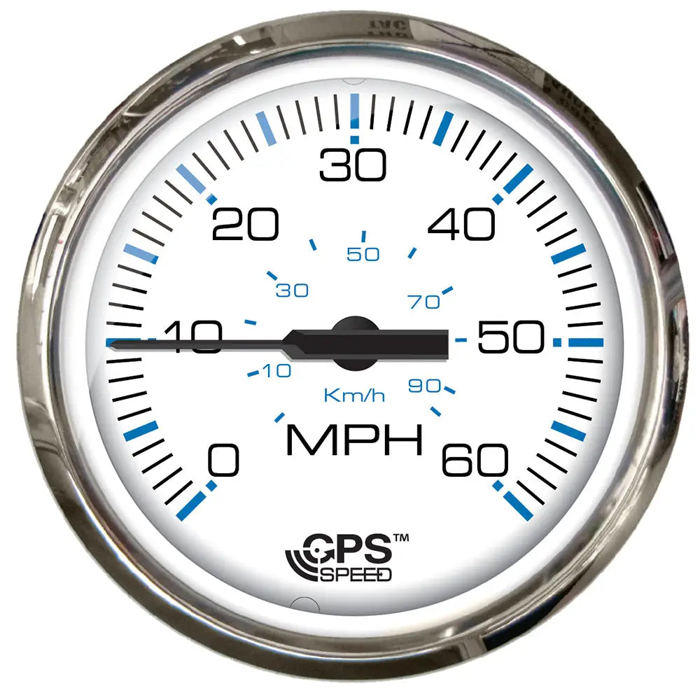 Faria Chesapeake White SS 4’’ Studded Speedometer - 60MPH (GPS) [33839] - Gauges