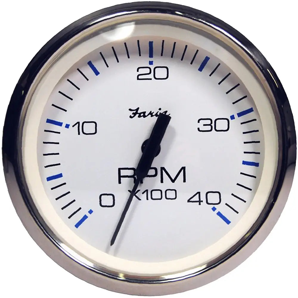 Faria Chesapeake White SS 4’’ Tachometer - 4000 RPM (Diesel) (Magnetic Pick-Up) [33818] - Gauges