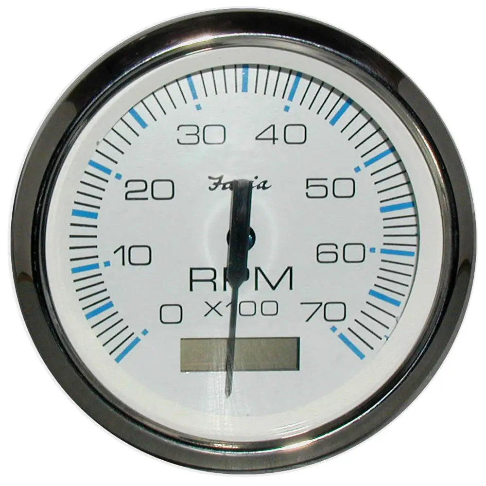 Faria Chesapeake White SS 4’’ Tachometer w/Hourmeter - 7000 RPM (Gas) (Outboard) [33840] - Gauges