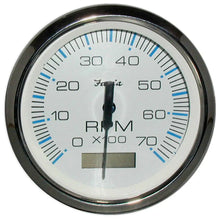 Faria Chesapeake White SS 4’’ Tachometer w/Hourmeter - 7000 RPM (Gas) (Outboard) [33840] - Gauges