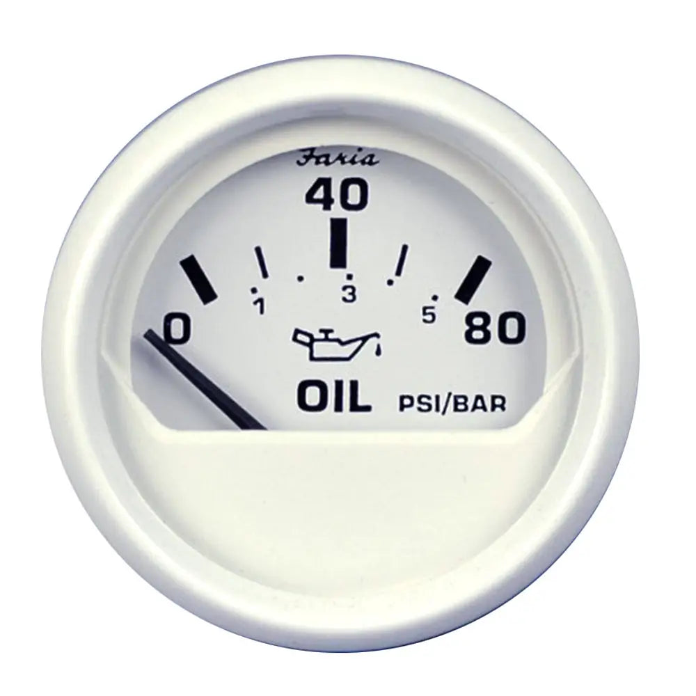 Faria Dress White 2’’ Oil Pressure Gauge (80 PSI) [13102] - Gauges