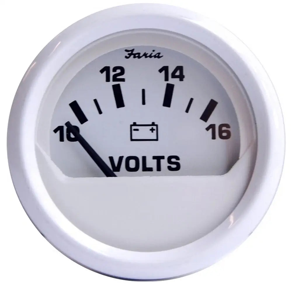 Faria Dress White 2’’ Voltmeter (10-16 VDC) [13120] - Gauges