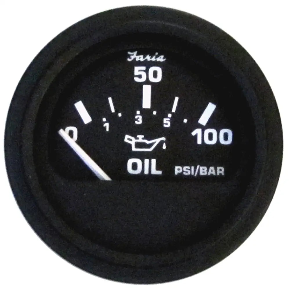Faria Euro Black 2’’ Oil Pressure Gauge (100 PSI) [12845] - Gauges