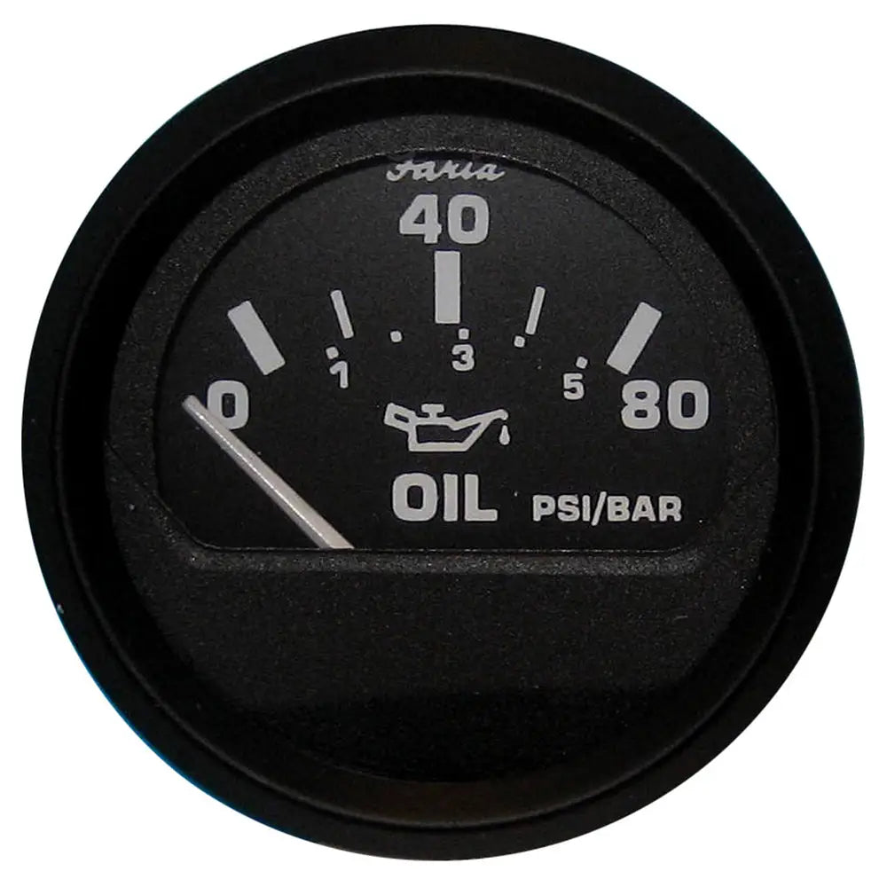 Faria Euro Black 2’’ Oil Pressure Gauge (80 PSI) [12803] - Gauges
