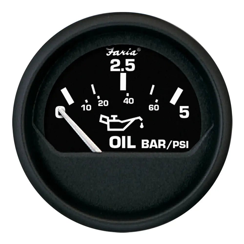 Faria Euro Black 2’’ Oil Pressure Gauge - Metric (5 Bar) [12805] - Gauges