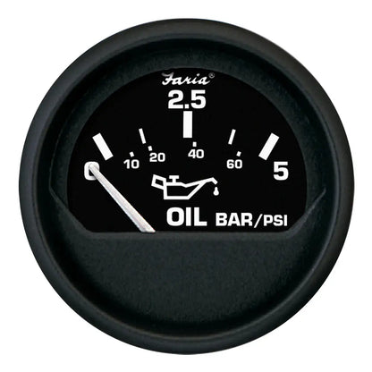 Faria Euro Black 2’’ Oil Pressure Gauge - Metric (5 Bar) [12805] - Gauges