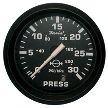 Faria Euro Black 2’’ Water Pressure Gauge (30 PSI) [12810] - Gauges