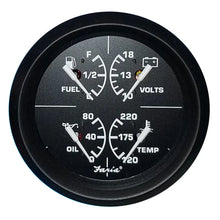 Faria Euro Black 4’’ Multifunction Gauge - Volt/Fuel/Oil/Water Temperature [32851] - Gauges