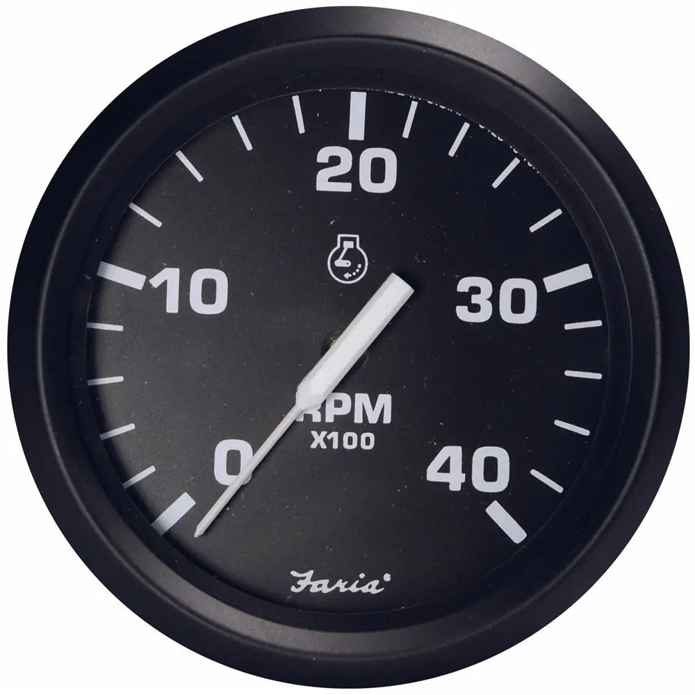 Faria Euro Black 4’’ Tachometer - 4000 RPM (Diesel - Magnetic Pick-Up) [32803] - Gauges