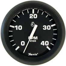 Faria Euro Black 4’’ Tachometer - 4000 RPM (Diesel) (Mechanical Takeoff) [32842] - Gauges