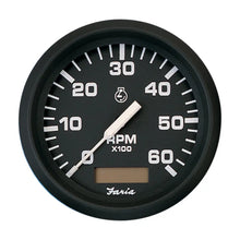Faria Euro Black 4’’ Tachometer w/Hourmeter - 6,000 RPM (Gas - Inboard) [32832] - Gauges