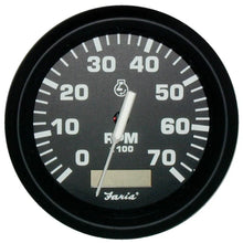 Faria Euro Black 4’’ Tachometer w/Hourmeter - 7,000 RPM (Gas - Outboard) [32840] - Gauges