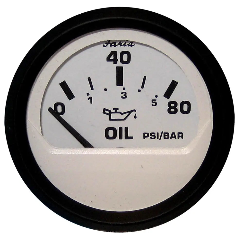 Faria Euro White 2’’ Oil Pressure Gauge (80 PSI) [12902] - Gauges