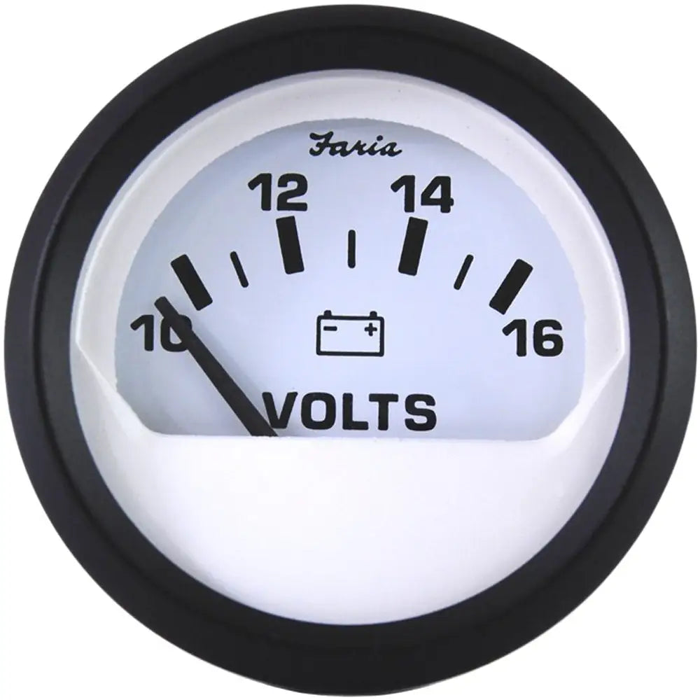 Faria Euro White 2’’ Voltmeter (10-16 VDC) [12911] - Gauges