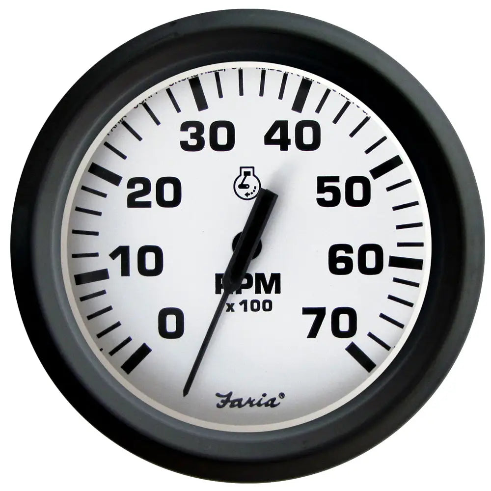 Faria Euro White 4’’ Tachometer 7000 RPM (Gas) (Outboards) [32905] - Gauges