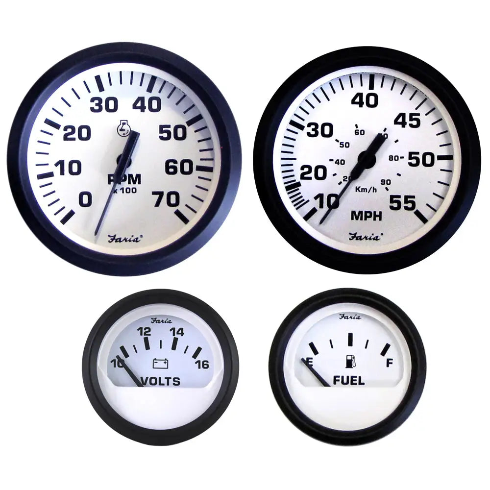 Faria Euro White Boxed Set - Outboard Motors [KT9795] - Gauges