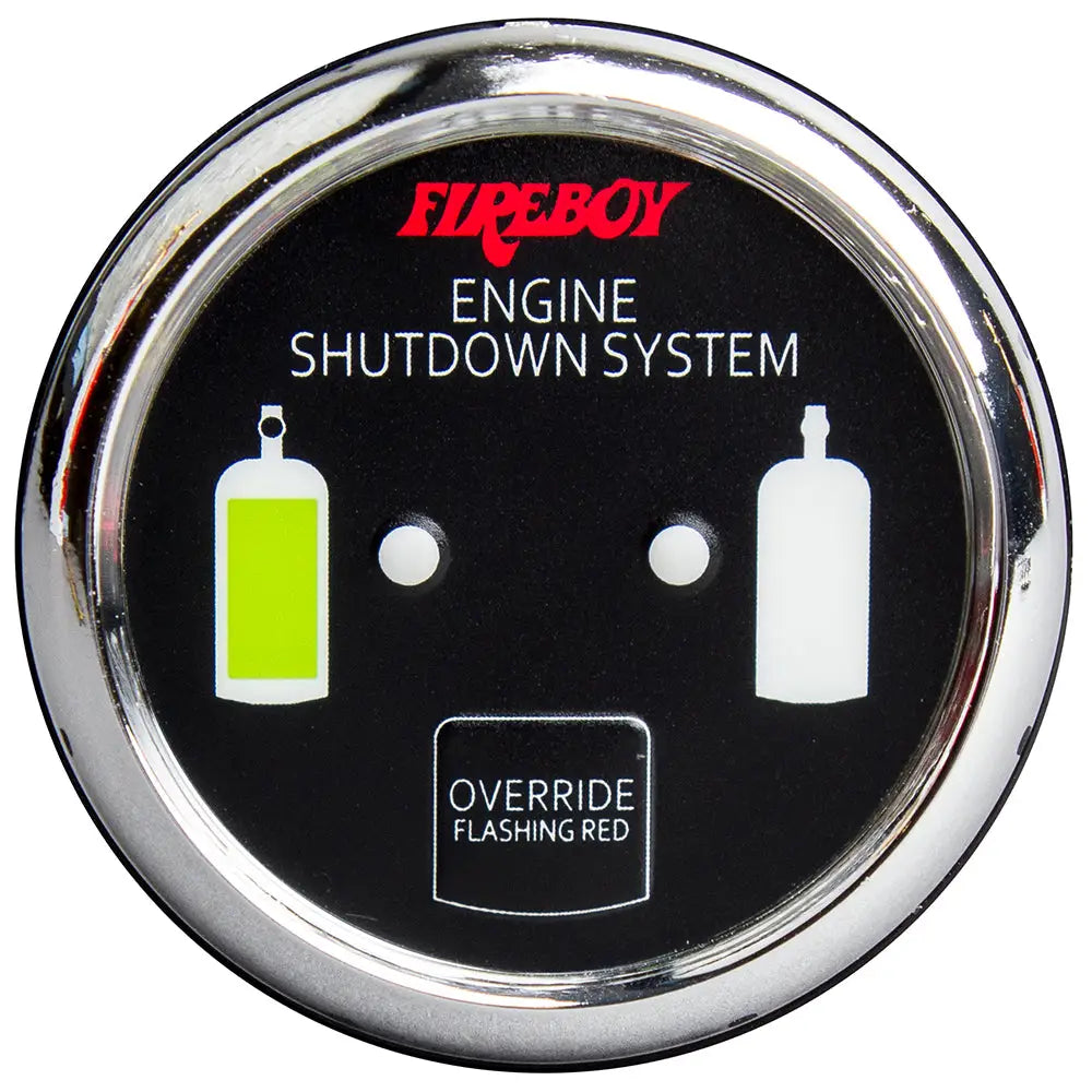 Fireboy-Xintex Deluxe Helm Display w/Gauge Body LED Color Graphics f/Engine Shutdown System - Chrome Bezel Display