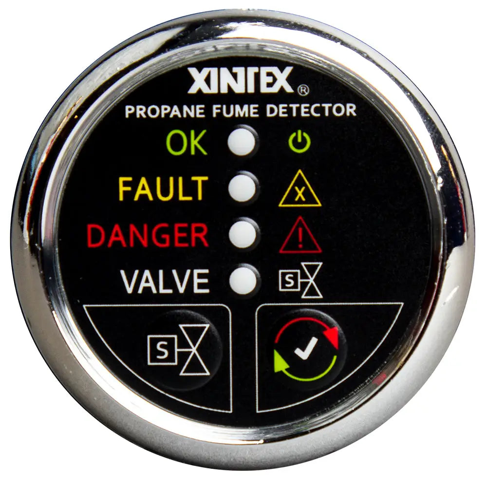 Fireboy-Xintex Propane Fume Detector w/Plastic Sensor Solenoid Valve - Chrome Bezel Display [P-1CS-R] - Fume Detectors
