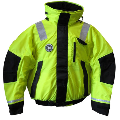 First Watch AB-1100 Flotation Bomber Jacket - Hi-Vis Yellow/Black - XL [AB-1100-HV-XL] - Flotation Coats/Pants