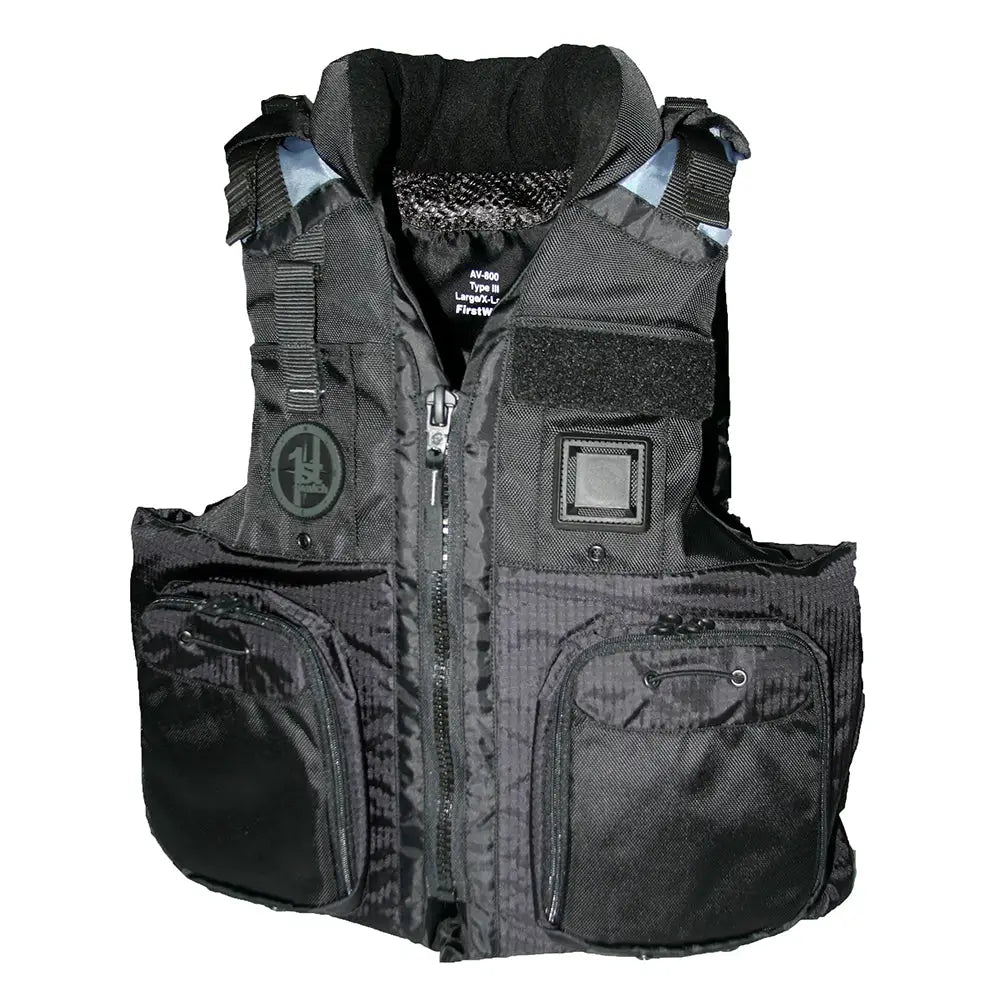 First Watch AV-800 Four Pocket Flotation Vest - Black - Small to Medium [AV-800-BK-S/M] - Personal Flotation Devices