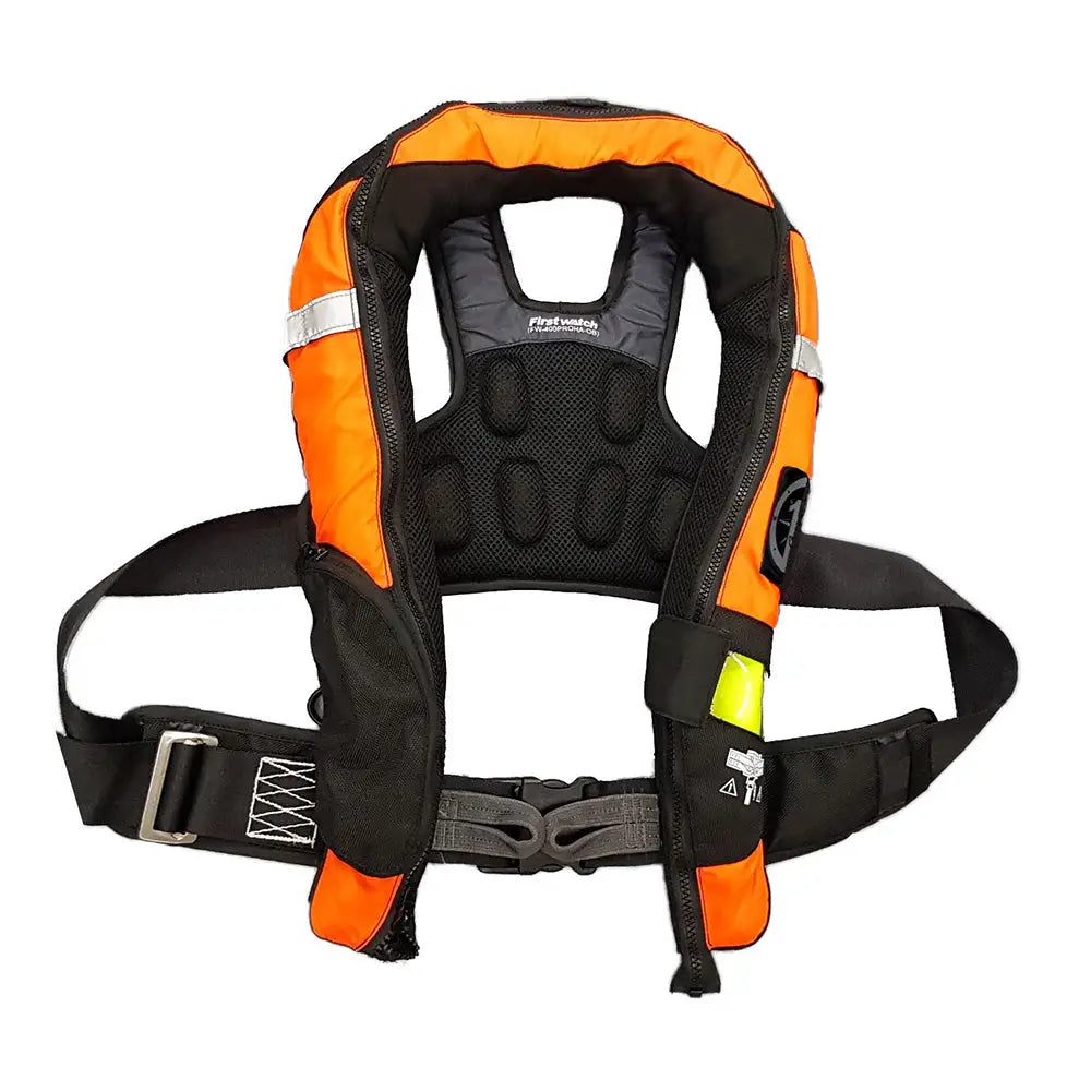 First Watch FW-40PRO Ergo Auto Inflatable PFD w/Harness - Hi-Vis Orange Black [FW-40PROHA-OB] - Personal Flotation