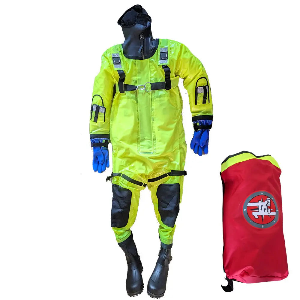 First Watch RS-1008 Ice Rescue Suit Hi-Vis Yellow - Jumbo (Built to Fit Over 6’) [RS-1008-HV-U] - Immersion/Dry/Work