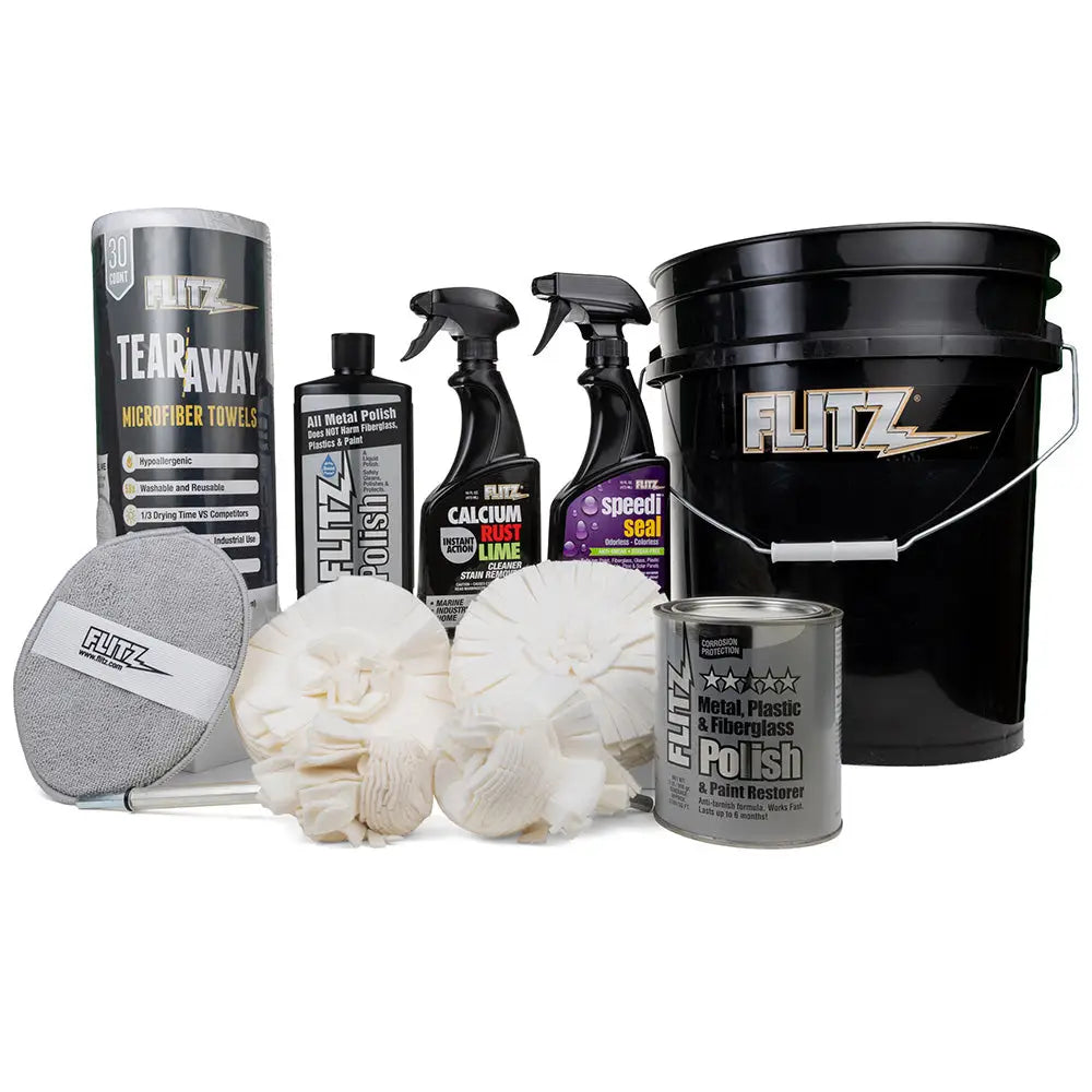 Flitz 5-Gallon Black Bucket Detailers Kit [C-209BB] - Cleaning
