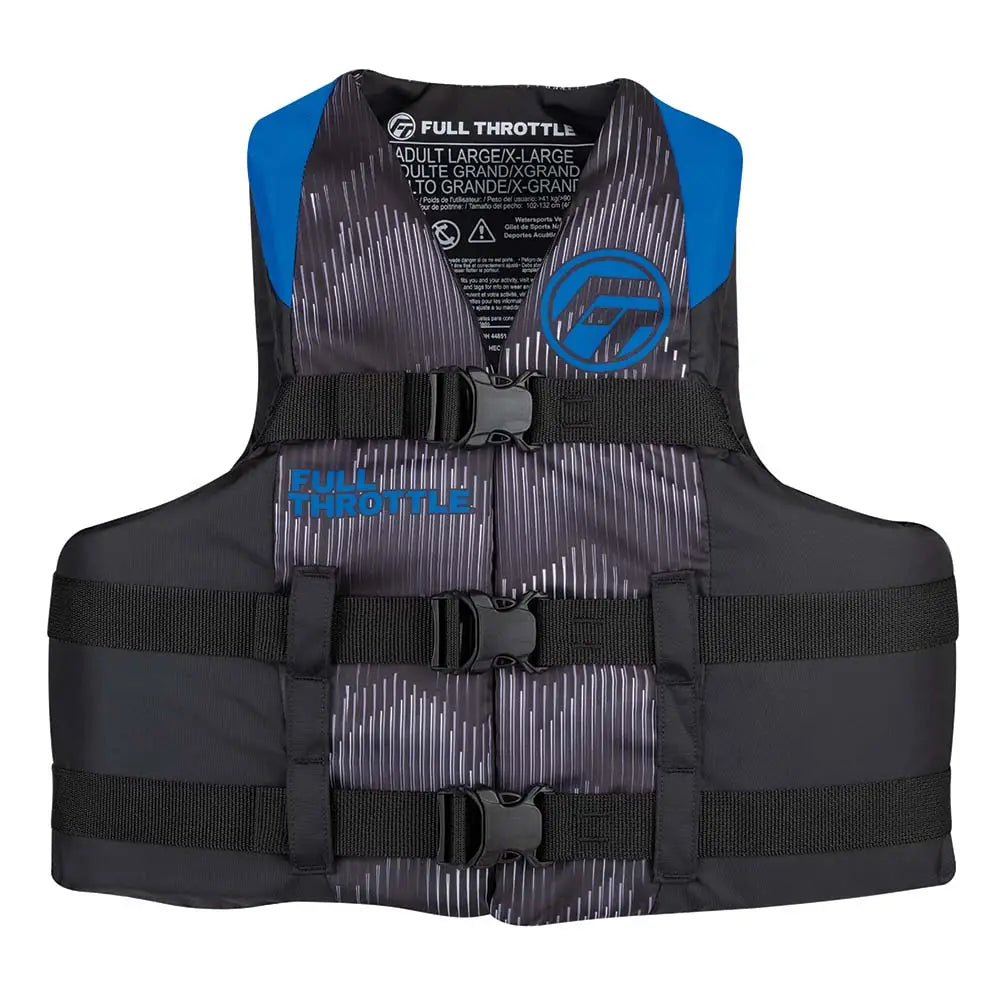 Full Throttle Adult Nylon Life Jacket - 2XL/4XL - Blue/Black [112200-500-080-22] - Life Vests