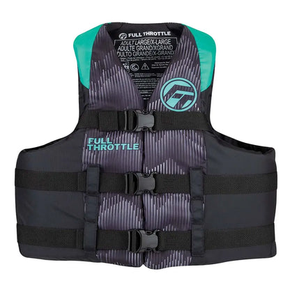 Full Throttle Adult Nylon Life Jacket - L/XL - Aqua/Black [112200-505-050-22] - Life Vests