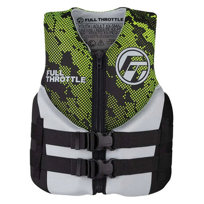 Full Throttle Junior Hinged Neoprene Life Jacket - Green [142400-400-009-22] - Life Vests