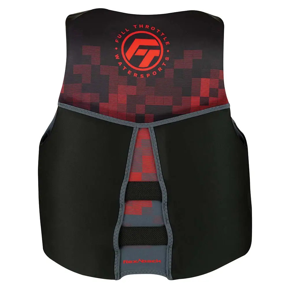 Full Throttle Mens Rapid-Dry Flex-Back Life Jacket - M - Black/Red [142500-100-030-22] - Life Vests