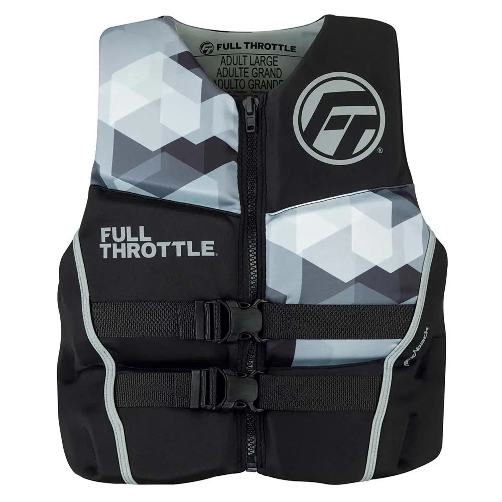Full Throttle Mens Rapid-Dry Flex-Back Life Jacket - XL - Black/Grey [142500-701-050-22] - Life Vests
