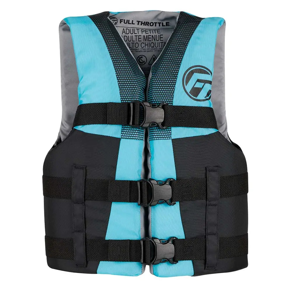 Full Throttle Teen Nylon Life Jacket - Aqua/Black [112200-505-010-22] - Life Vests