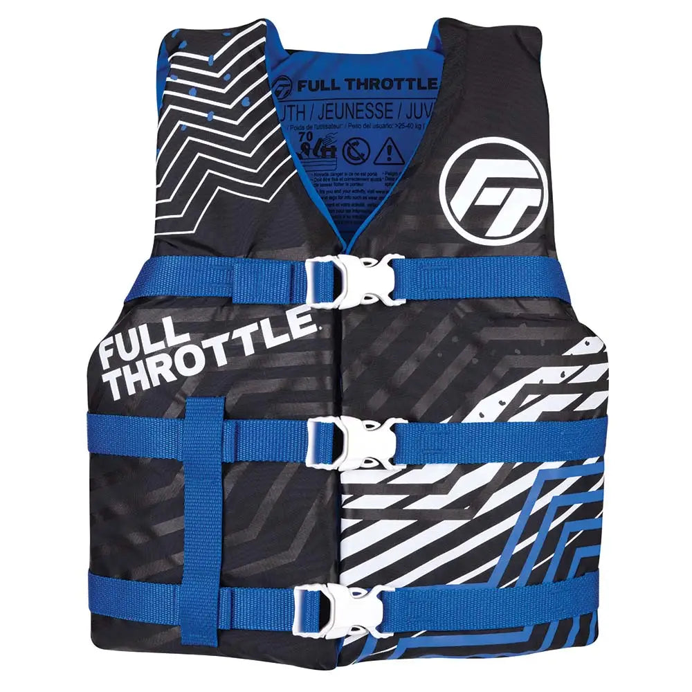 Full Throttle Youth Nylon Life Jacket - Blue/Black [112200-500-002-22] - Life Vests