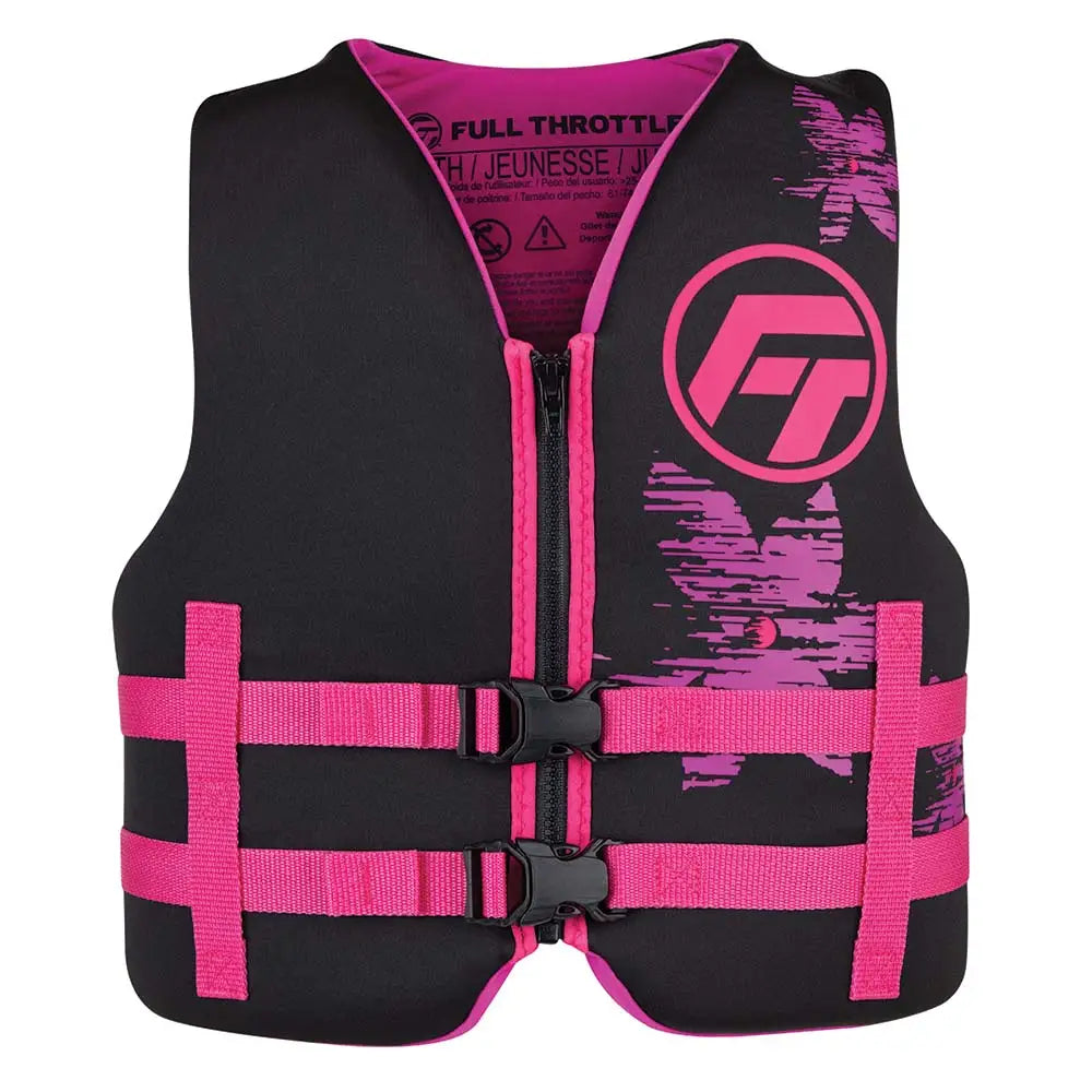 Full Throttle Youth Rapid-Dry Life Jacket - Pink/Black [142100-105-002-22] - Life Vests