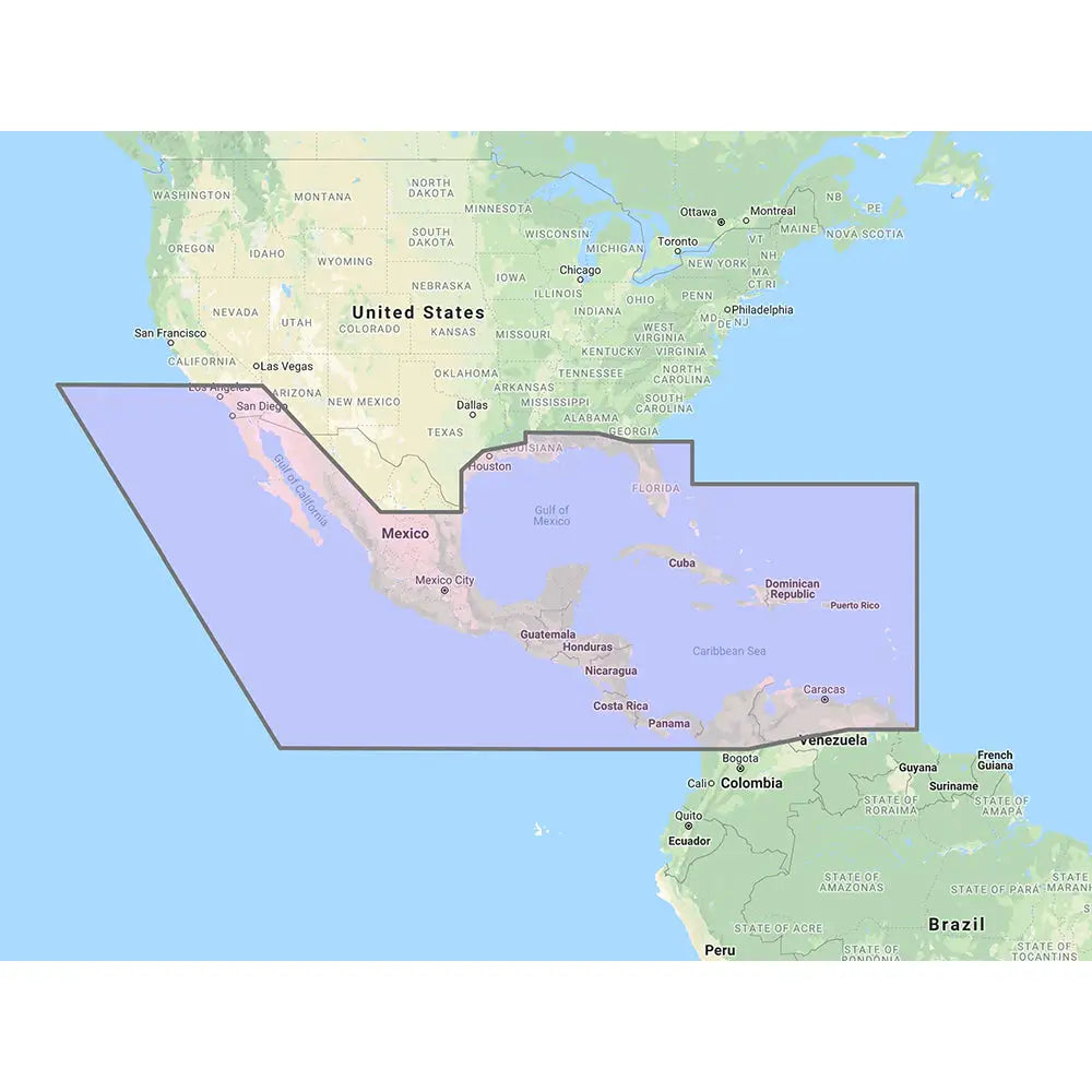 Furuno Central America Caribbean Part of Mexico Vector Chart - 3D Data Standard Resolution Satellite Photos - Unlock