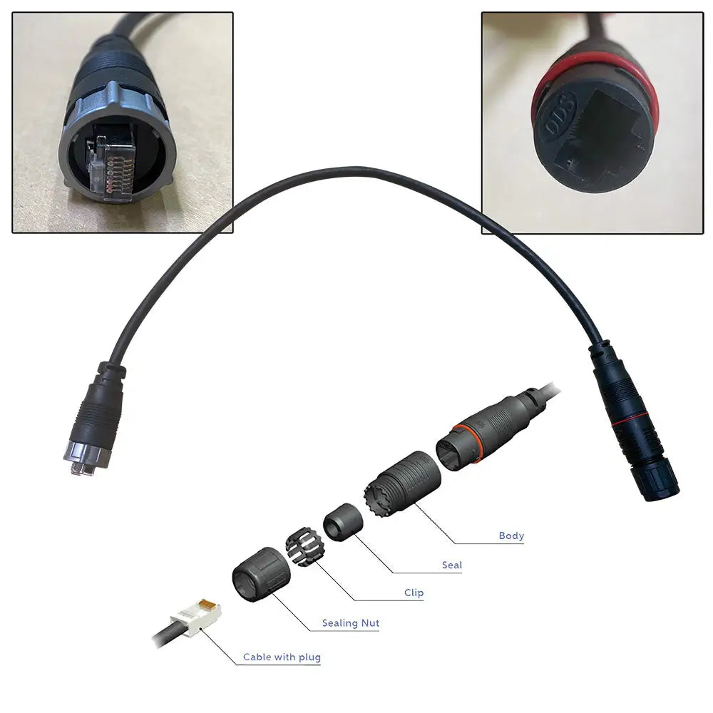 Furuno RJ45 to HUB102 Cable 0.5M Waterproof RJ45 (M) to RJ45 Adapter [WRJ-ADP-05M] - Network Cables & Modules