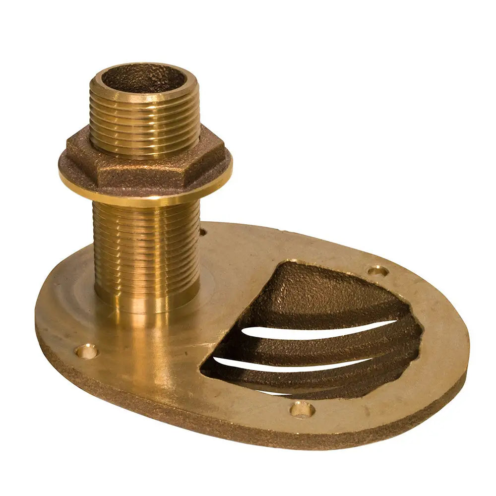 GROCO 1-1/2’’ Bronze Combo Scoop Thru-Hull w/Nut [STH-1500-W] - Thru-Hull Fittings