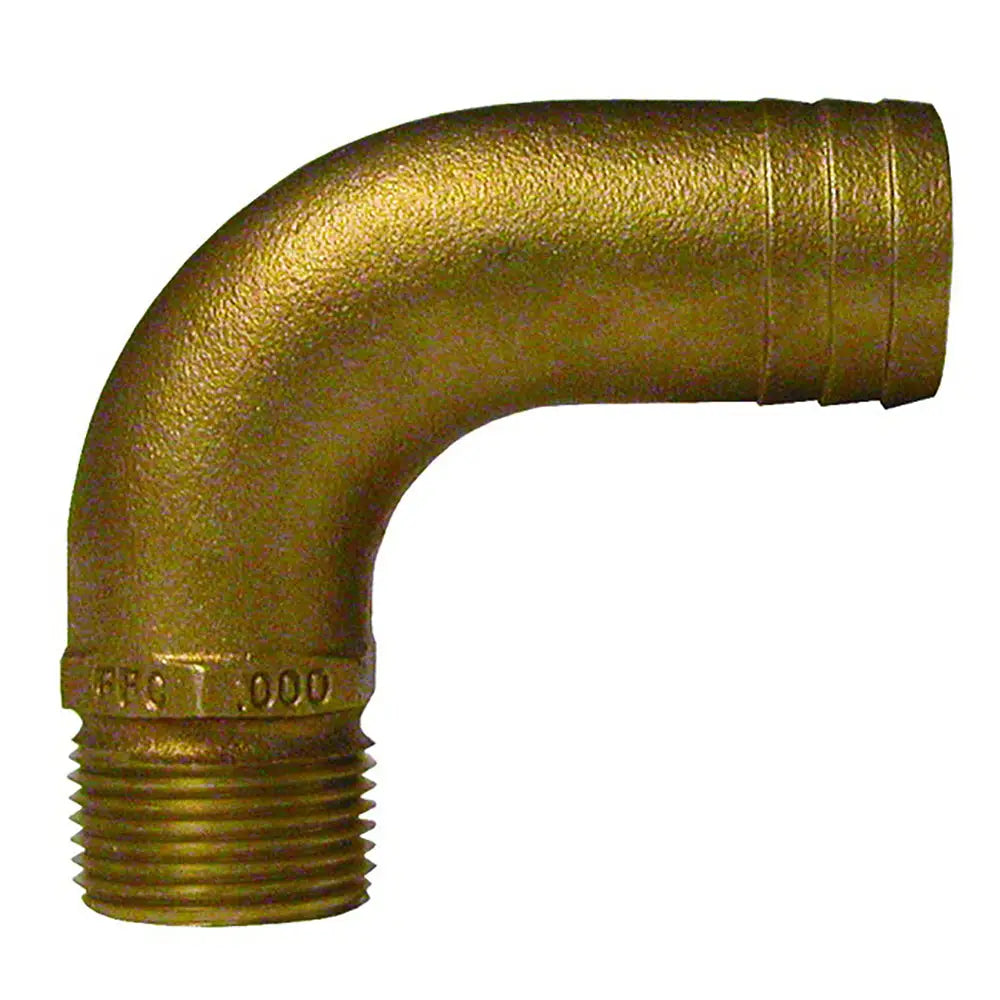 GROCO 1-1/4’’ NPT x 1-1/2’’ ID Bronze Full Flow 90 Elbow Pipe to Hose Fitting [FFC-1250] - Fittings